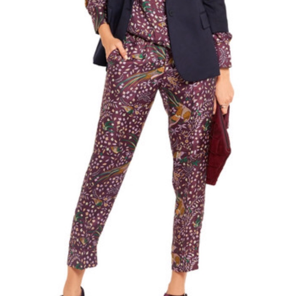 J. Crew printed silk pants